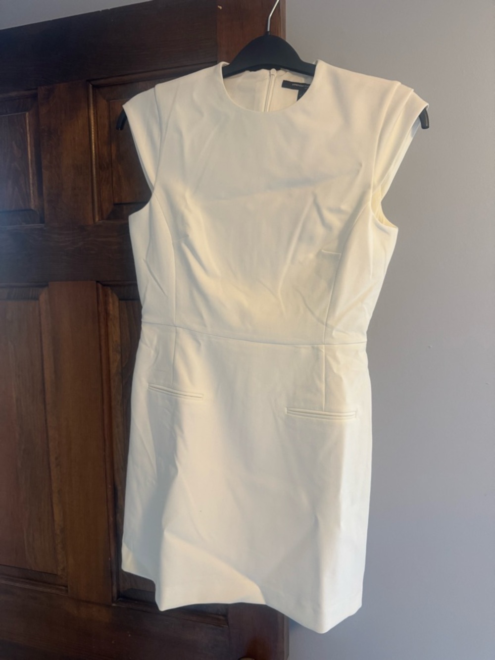 French Connection Cream Cap-Sleeve Sheath Dress